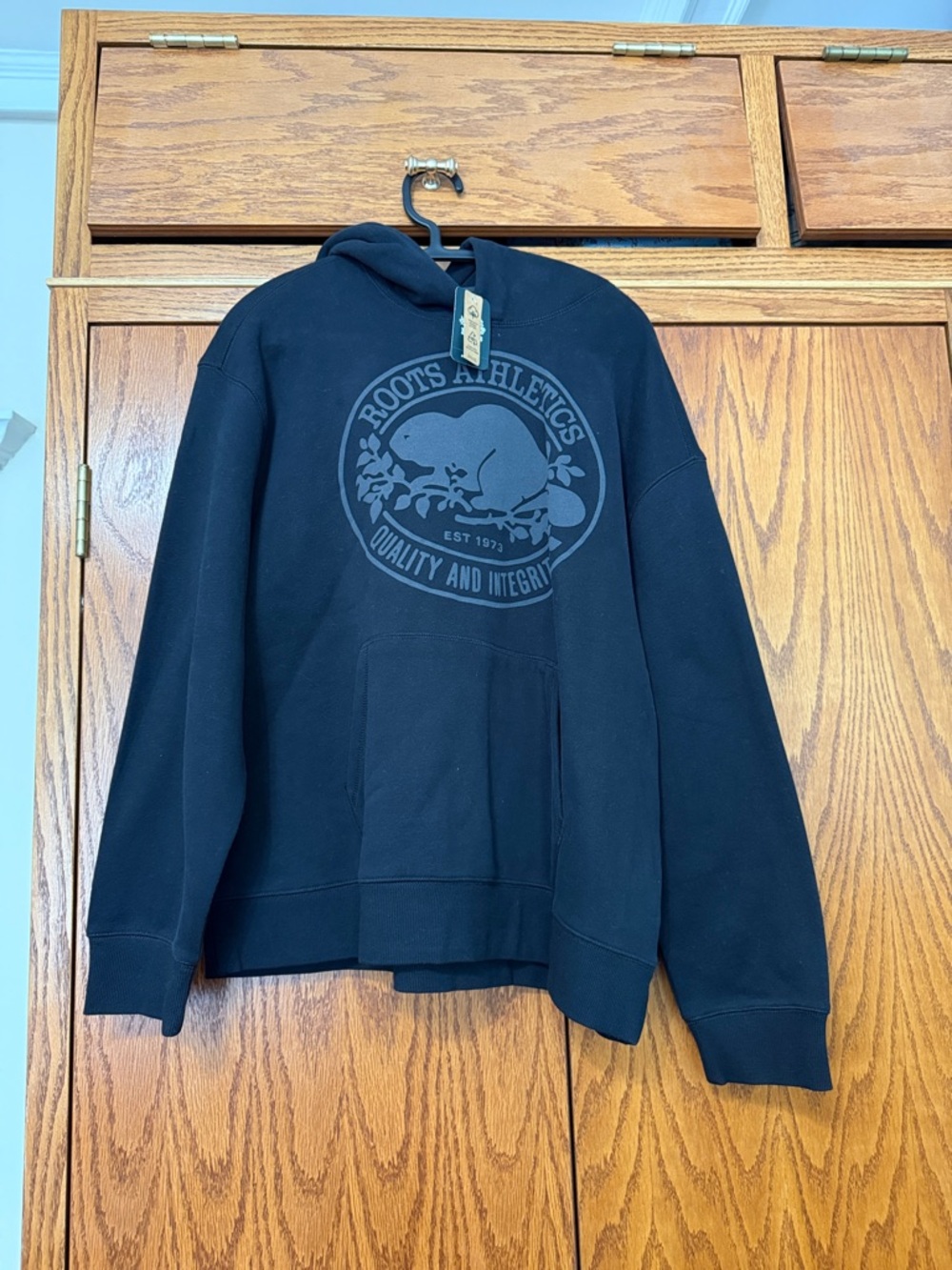 Roots Black Logo Pullover Hoodie
